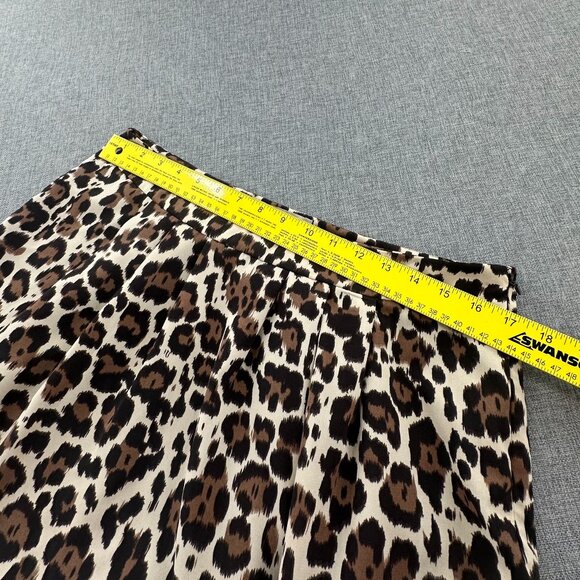 Banana Republic Mini Pleated‎ Skirt Leopard Size 12 Brown Tan Lined Zipper - Picture 8 of 12